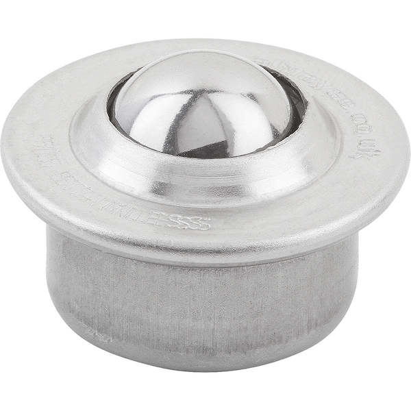 Ball Transfer Unit Housing, Form:D Stainless Steel, Comp:Stainless Steel